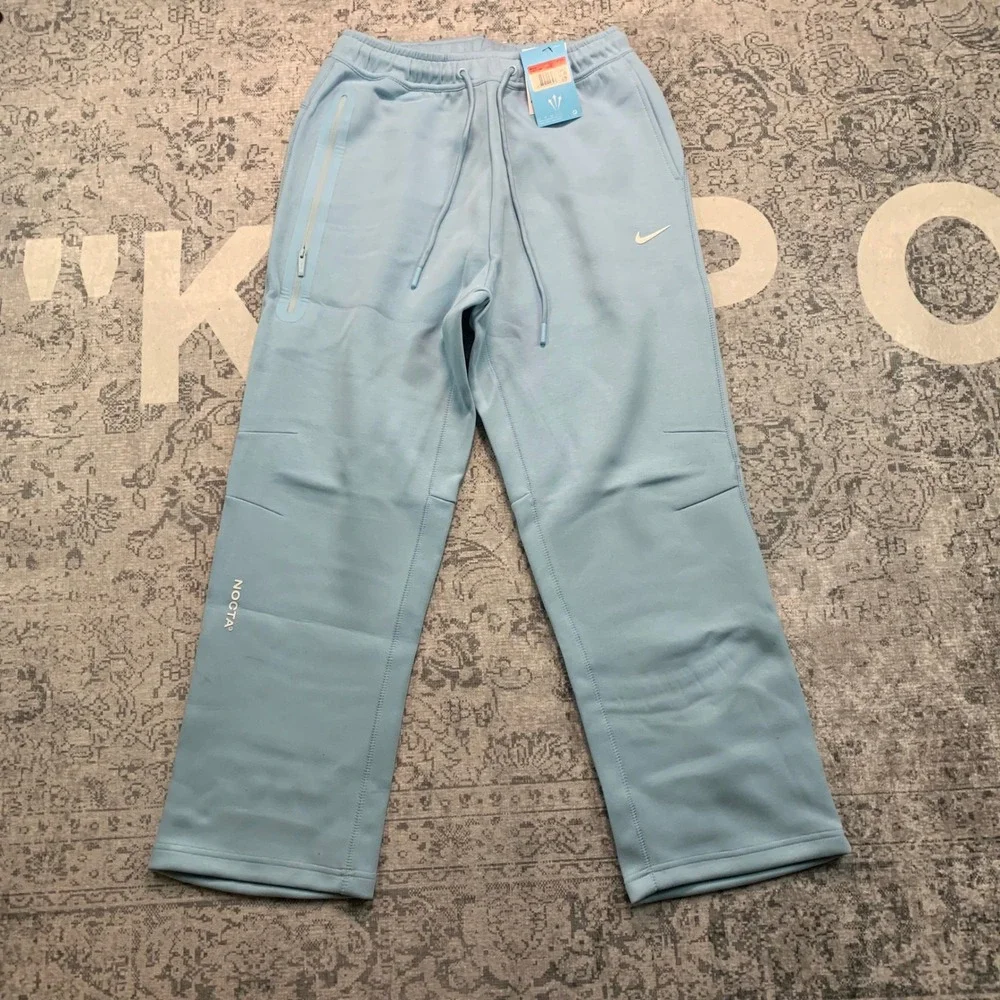 Nike NOCTA Tech Fleece Pants Mens Large Blue NWT Open Hem DJ5040-497